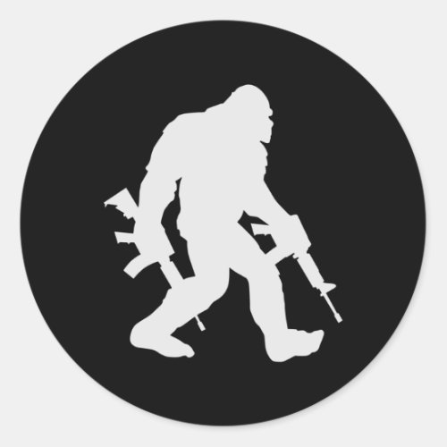 Bigfoot Silhouette Sasquatch Classic Round Sticker