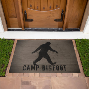 Bigfoot Silhouette Sasquatch Personalized Doormat