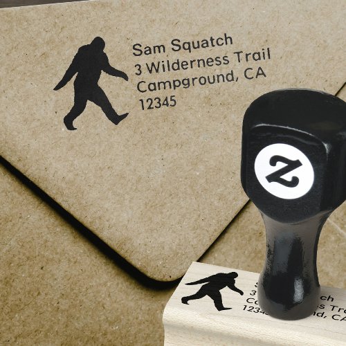 Bigfoot Silhouette Sasquatch Return Address Rubber Stamp