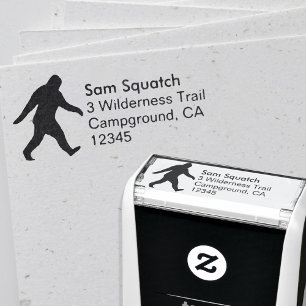 Bigfoot Silhouette Sasquatch Return Address Self-inking Stamp