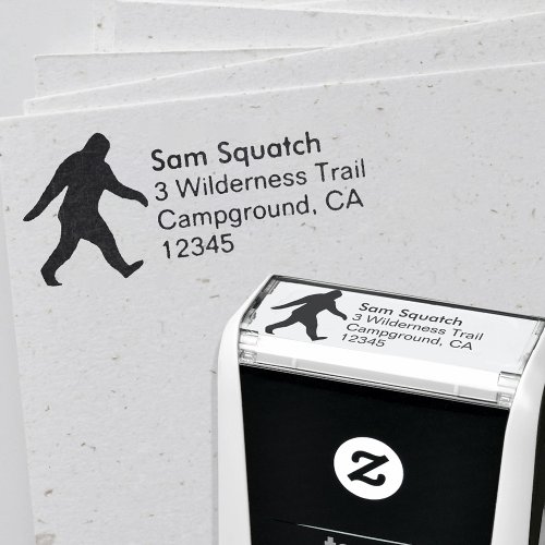 Bigfoot Silhouette Sasquatch Return Address Self_inking Stamp
