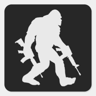 Bigfoot Silhouette Sasquatch Square Sticker