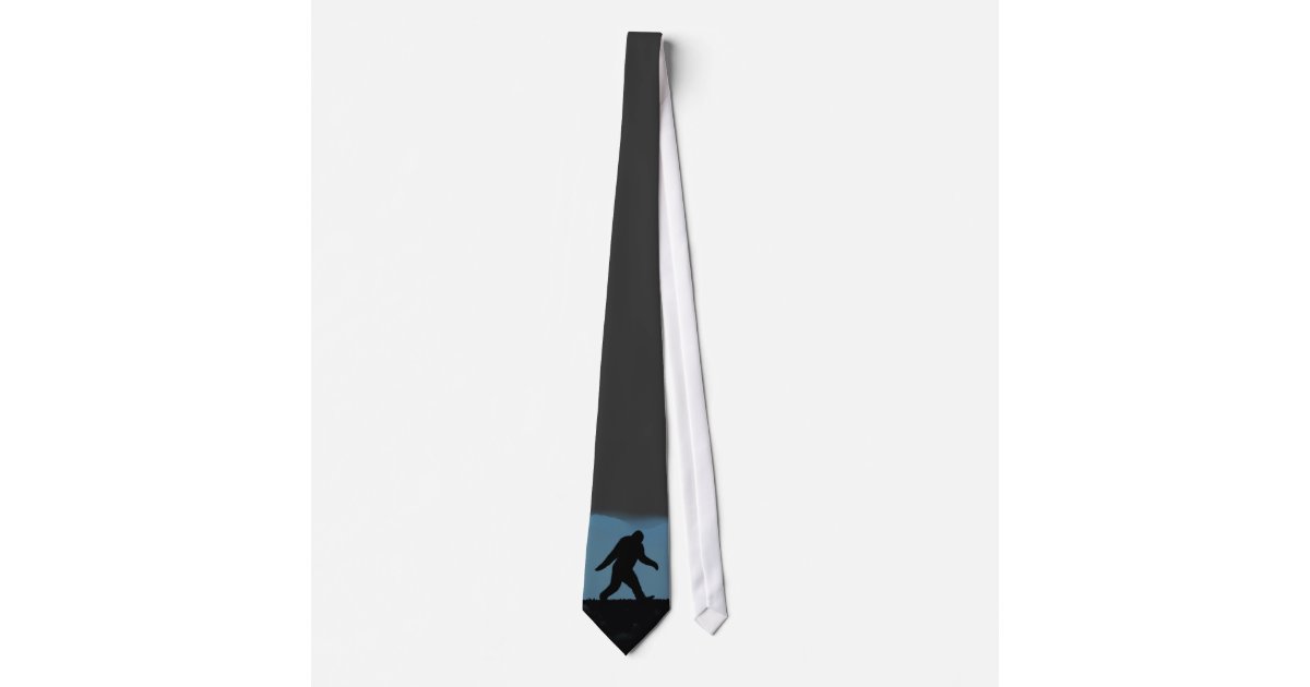 Bigfoot Silhouette Sasquatch Squatch Novelty Tie Zazzle