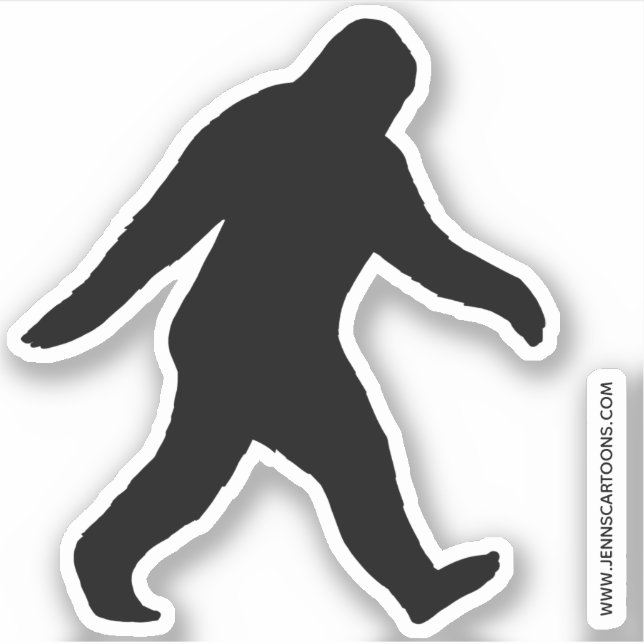 Bigfoot Silhouette Sasquatch Squatch Sighting Sticker (Front)