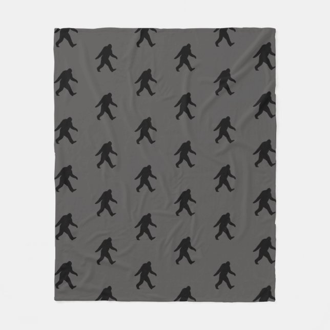 Bigfoot Silhouettes Pattern Sasquatch Squatchy Fleece Blanket (Front)