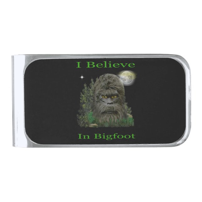 Bigfoot Silver Finish Money Clip (Front)