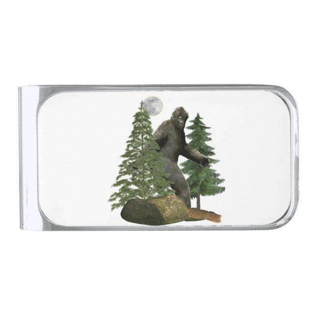 Bigfoot Silver Finish Money Clip (Front)