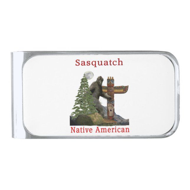 Bigfoot Silver Finish Money Clip (Front)