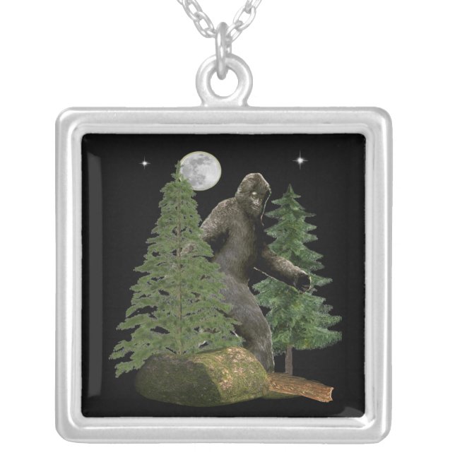Bigfoot Silver Plated Necklace (Front)