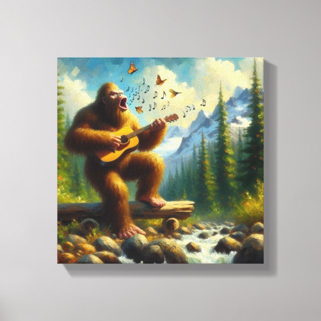 Bigfoot Singing Canvas Print (Front)