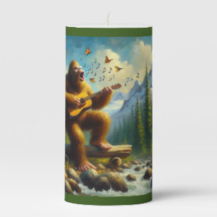 Bigfoot Singing Pillar Candle