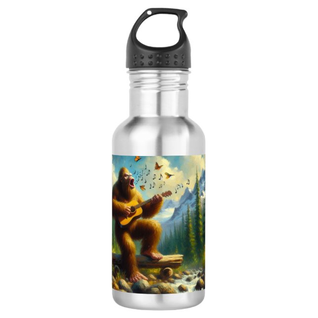 Bigfoot Singing Stainless Steel Water Bottle (Front)