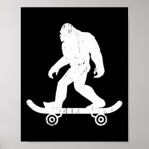 Bigfoot Skateboarder Yeti Sasquatch Skateboarding  Poster