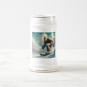 Bigfoot Skiing Beer Stein