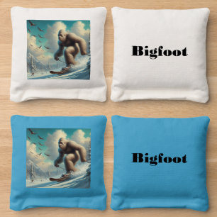 Bigfoot Skiing Cornhole Bags