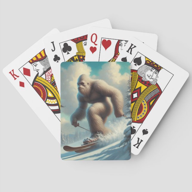 Bigfoot Skiing Poker Cards (Back)