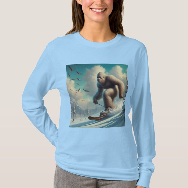 Bigfoot Skiing T-Shirt (Front)
