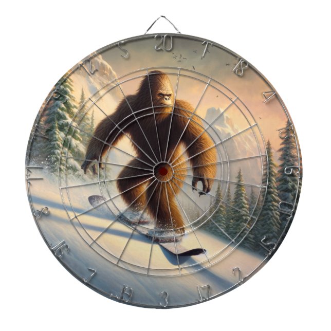 Bigfoot Snowboarding Dart Board (Front)