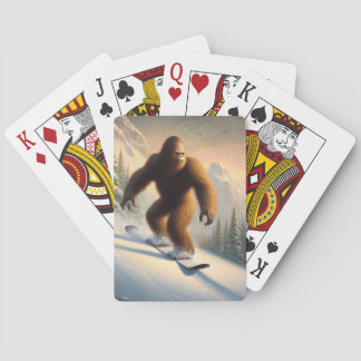 Bigfoot Snowboarding Poker Cards