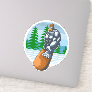 Bigfoot Snowboarding The Slopes Sticker
