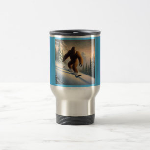 Bigfoot Snowboarding Travel Mug