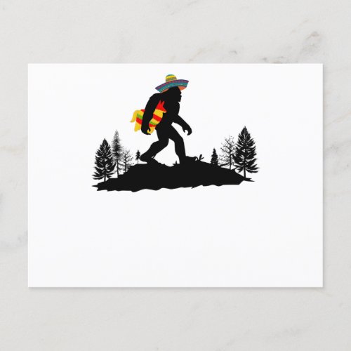 Bigfoot Sombreo Pinata Cinco De Mayo Sasquatch Postcard