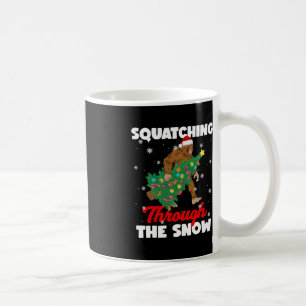 Bigfoot Squatching Through The Snow Sasquatch Chri Coffee Mug