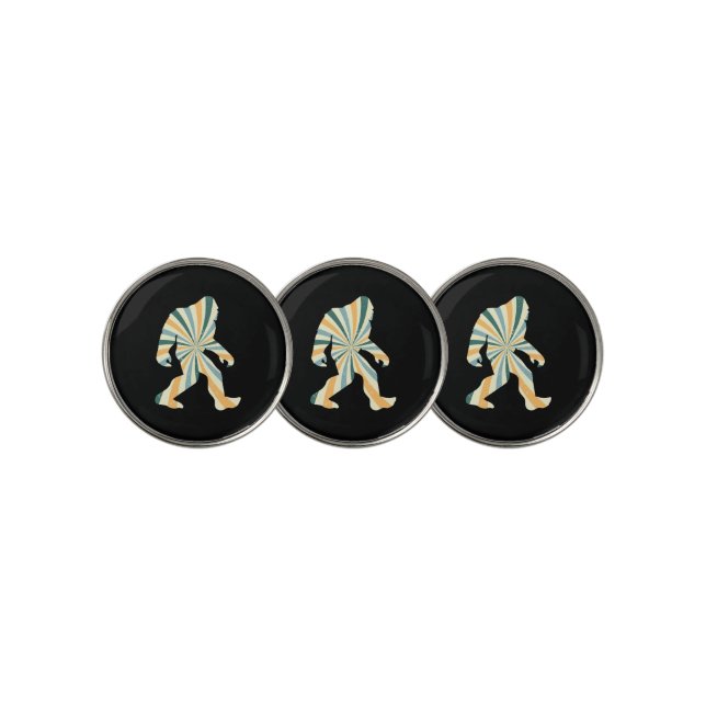 Bigfoot Squatchy Retro 90s Style Golf Ball Marker (3 Up)