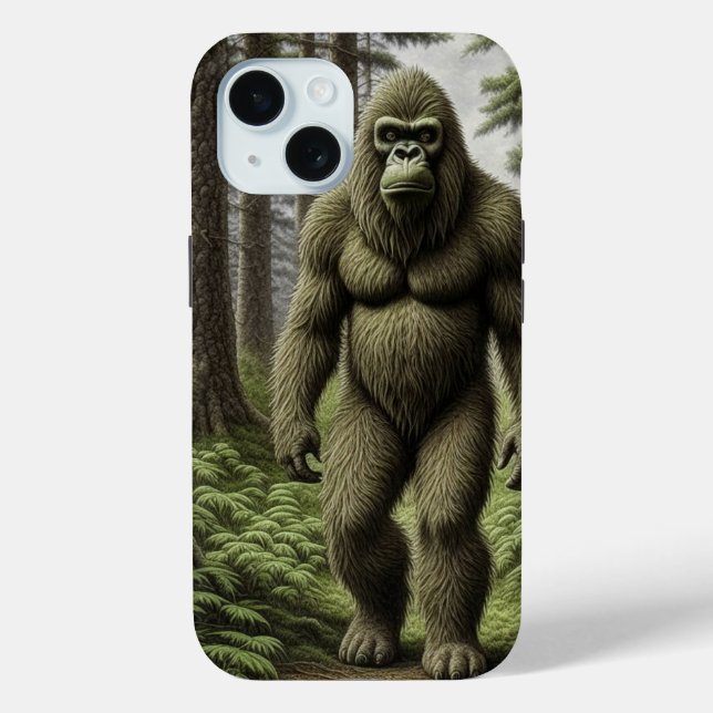 Bigfoot standing in Trees AI art Case-Mate iPhone Case (Back)