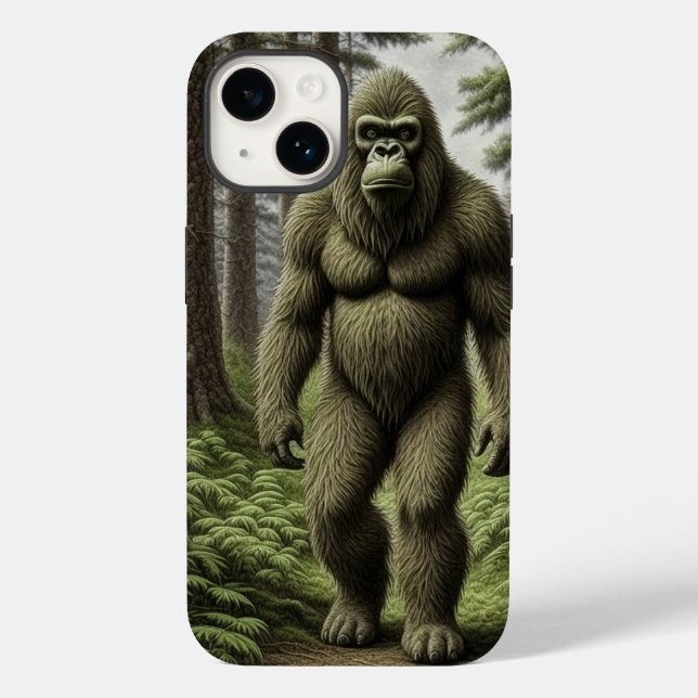 Bigfoot standing in Trees AI art Case-Mate iPhone Case (Back)