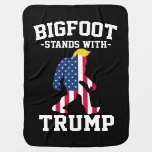Bigfoot Stands With Trump 2024 Elections Baby Blanket
