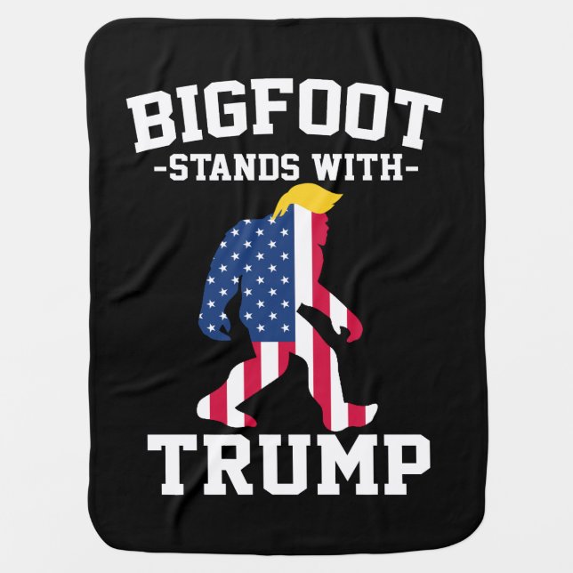 Bigfoot Stands With Trump 2024 Elections Baby Blanket (Front)