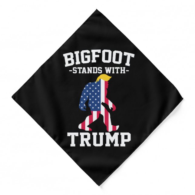Bigfoot Stands With Trump 2024 Elections Bandana (Front)