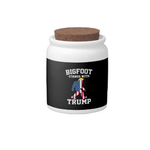 Bigfoot Stands With Trump 2024 Elections Candy Jar