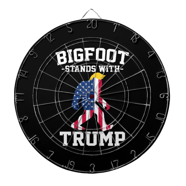 Bigfoot Stands With Trump 2024 Elections Dart Board (Front)
