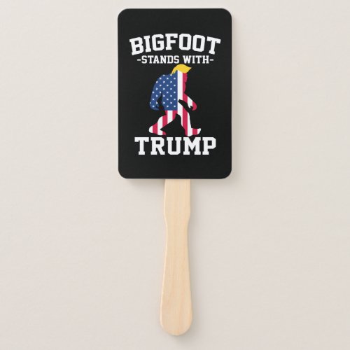 Bigfoot Stands With Trump 2024 Elections Hand Fan