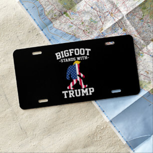 Bigfoot Stands With Trump 2024 Elections License Plate