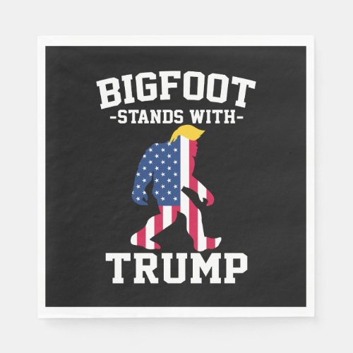 Bigfoot Stands With Trump 2024 Elections Napkins
