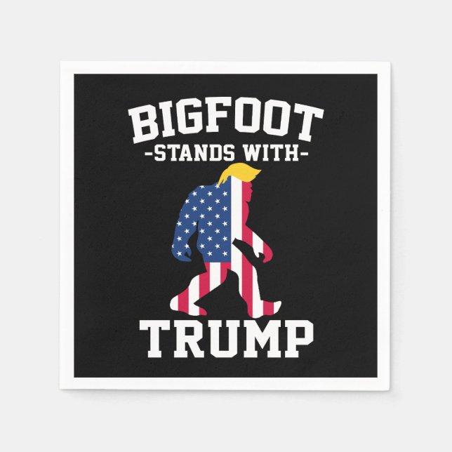 Bigfoot Stands With Trump 2024 Elections Napkins (Front)