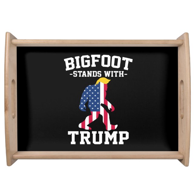 Bigfoot Stands With Trump 2024 Elections Serving Tray (Front)
