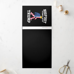 Bigfoot Stands With Trump 2024 Elections Tri-Fold Holiday Card