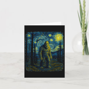 Bigfoot Starry Night Van Gogh Funny Men Women Boy Card