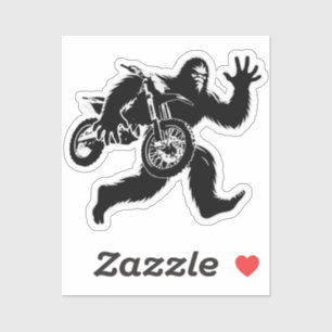 Bigfoot Stealing Dirt Bike Sticker