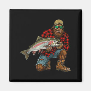 Bigfoot Steelhead Fishing Trophy Funny Sasquatch Magnet