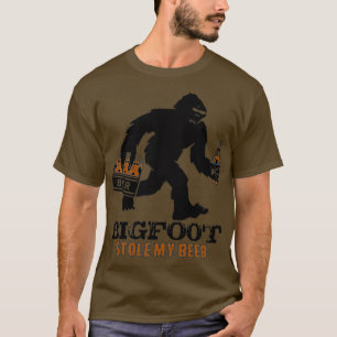 bigfoot stole my beer sasquatch yeti camping outdo T-Shirt