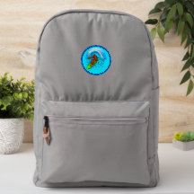 Bigfoot Surfer Dude Surfing The Ocean Half Pipes