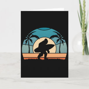 Bigfoot Surfer On The Beach Surfing Vintage Bigfoo Card