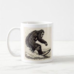 Bigfoot Surfing Coffee Mug