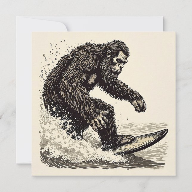 Bigfoot Surfing Invitation (Front)