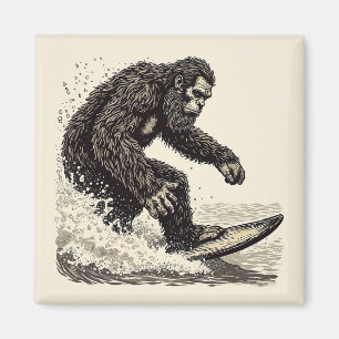 Bigfoot Surfing Magnet